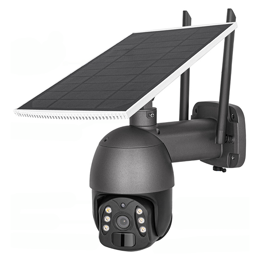 Смарт охранителна камера No brand PST-SQG-2-4G 3.0Mp, PTZ, 4G, Соларен панел, Външен монтаж, Tuya Smart, Черен - 91045
