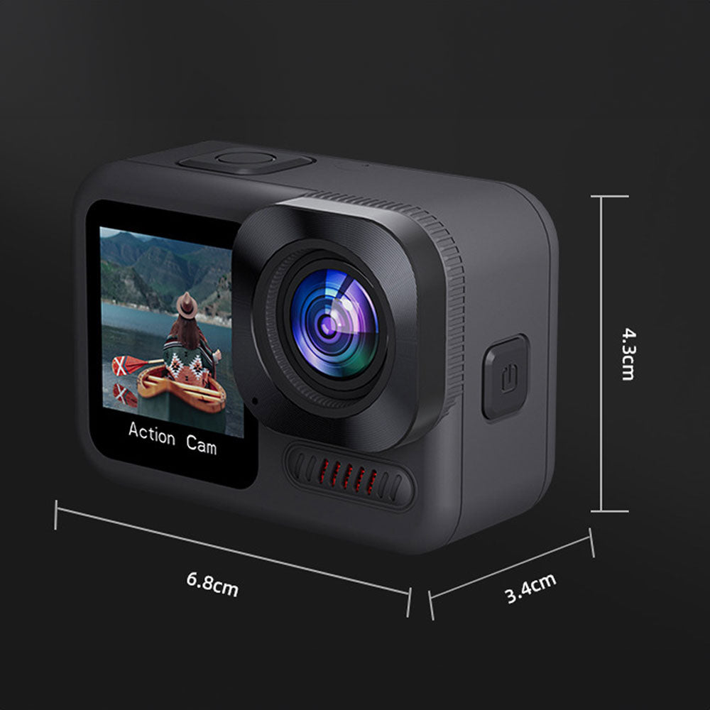 Водоустойчива екшън камера No brand AC08-2, 24 Mp, 5K, с WIFI, 170°, HDMI, Черен - 91065