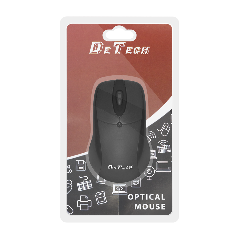 Мишка DeTech, оптична, Различни цветове  - 959