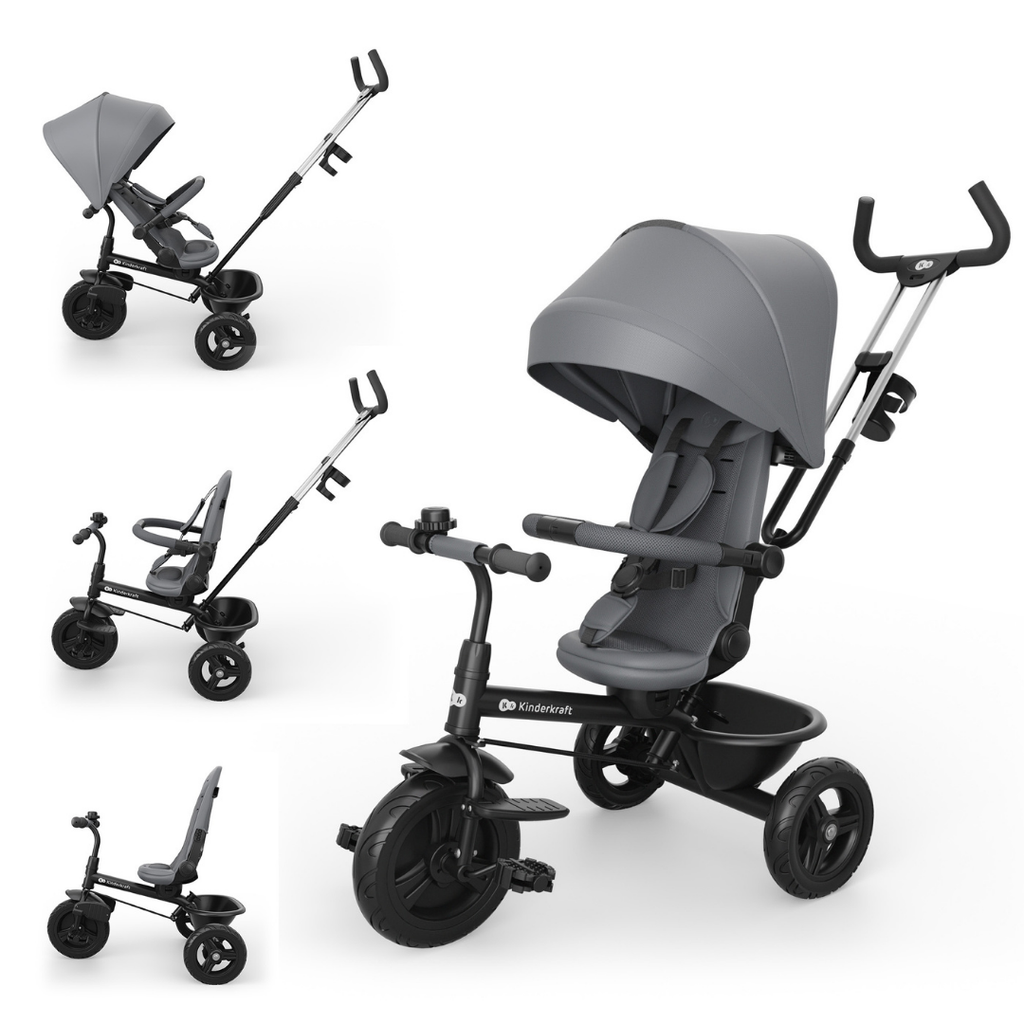 KinderKraft ASTON 2 PLUS триколка СИВА - снимка 3
