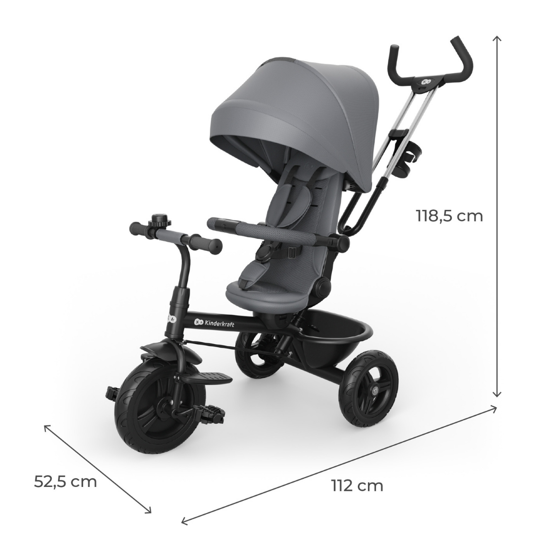 KinderKraft ASTON 2 PLUS триколка СИВА - снимка 2