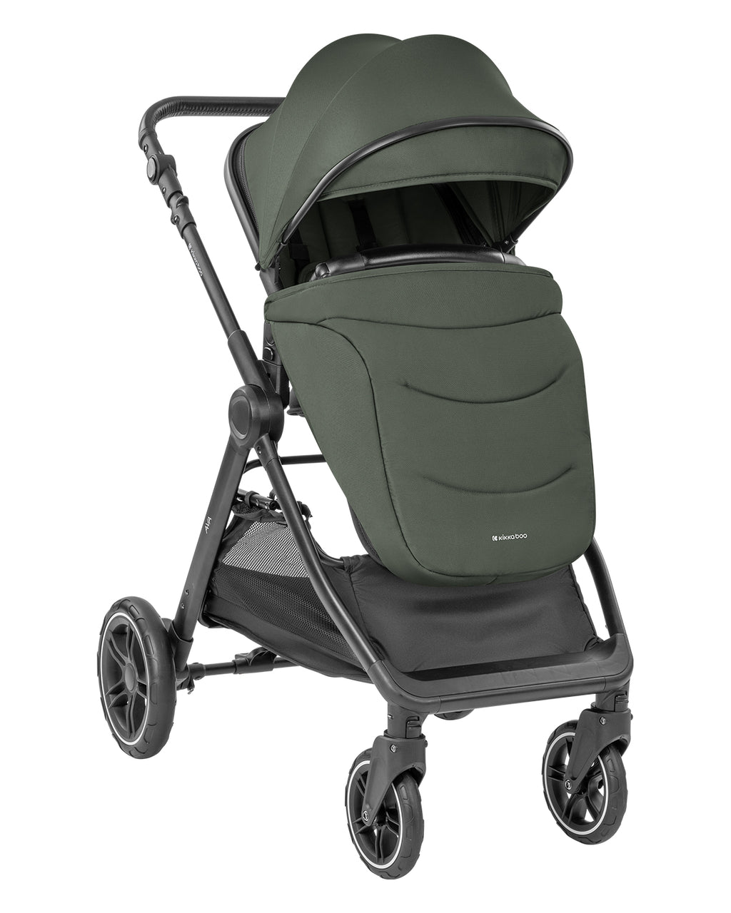 Комбинирана количка 3в1 с кош за новородено Ava Army Green - снимка 3