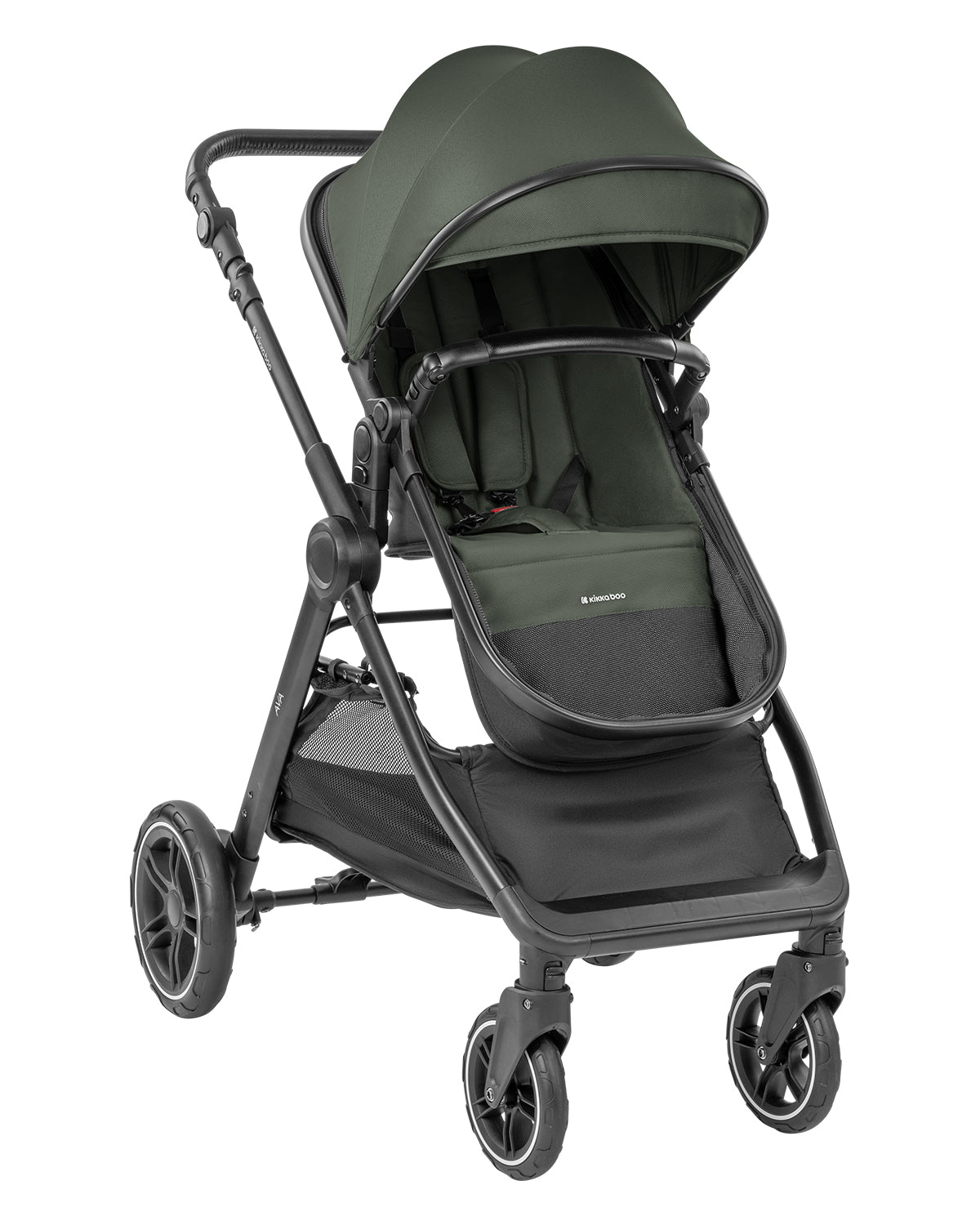 Комбинирана количка 3в1 с кош за новородено Ava Army Green - снимка 4