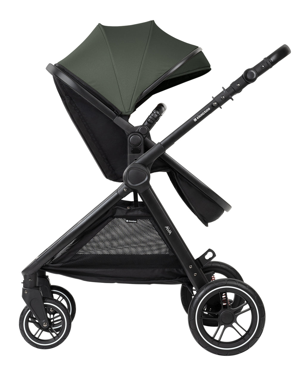 Комбинирана количка 3в1 с кош за новородено Ava Army Green - снимка 6