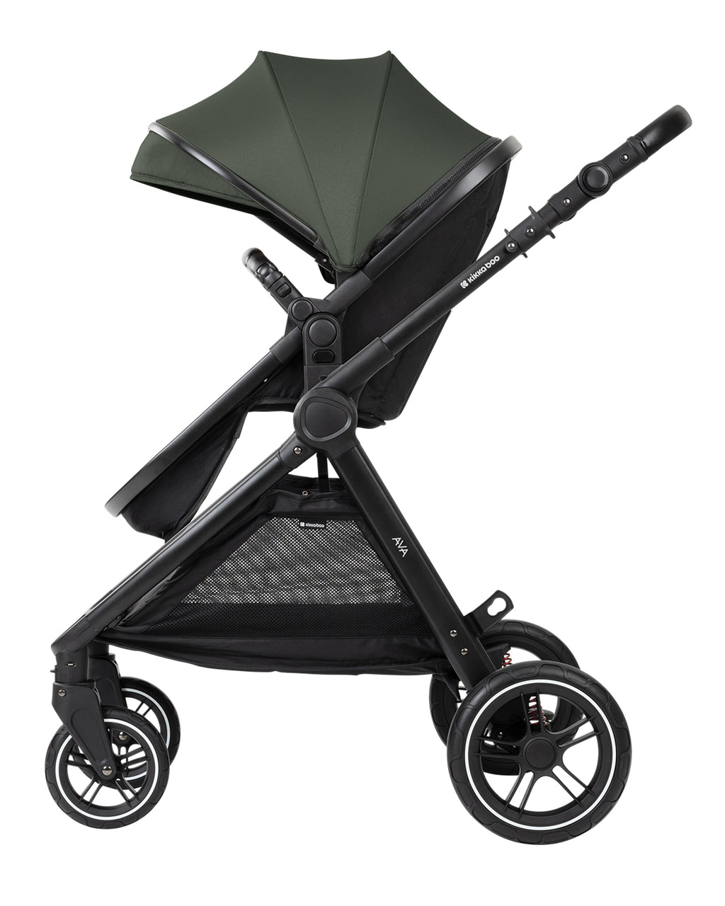 Комбинирана количка 3в1 с кош за новородено Ava Army Green - снимка 7
