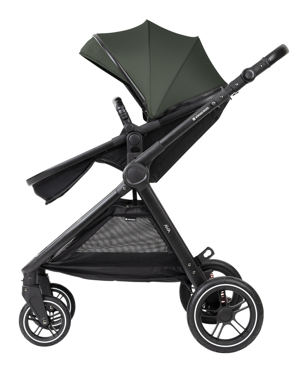 Комбинирана количка 3в1 с кош за новородено Ava Army Green - снимка 8
