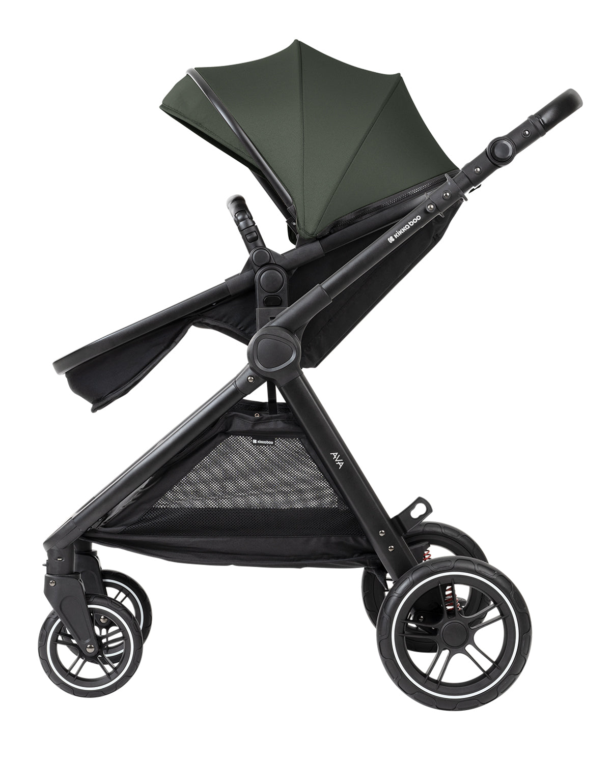 Комбинирана количка 3в1 с кош за новородено Ava Army Green - снимка 8