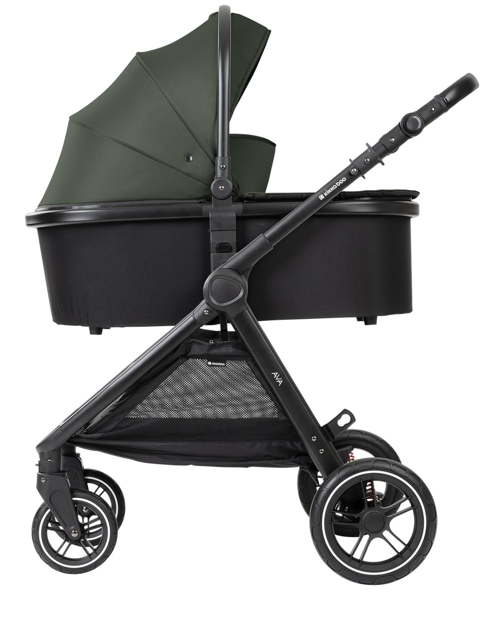 Комбинирана количка 3в1 с кош за новородено Ava Army Green - снимка 10