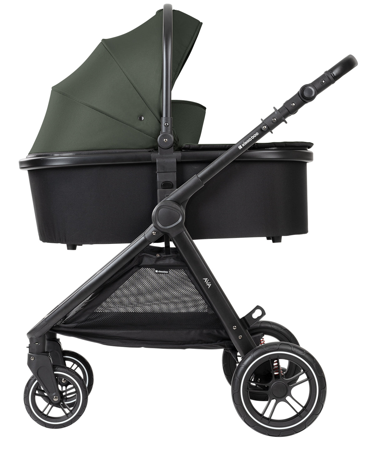 Комбинирана количка 3в1 с кош за новородено Ava Army Green - снимка 10