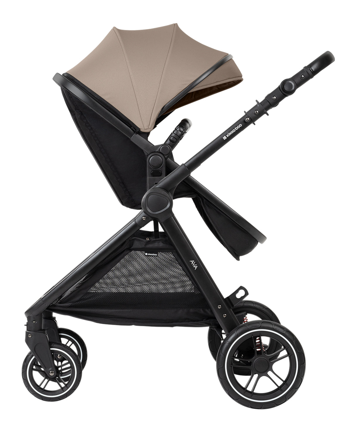 Комбинирана количка 3в1 с кош за новородено Ava Beige - снимка 5