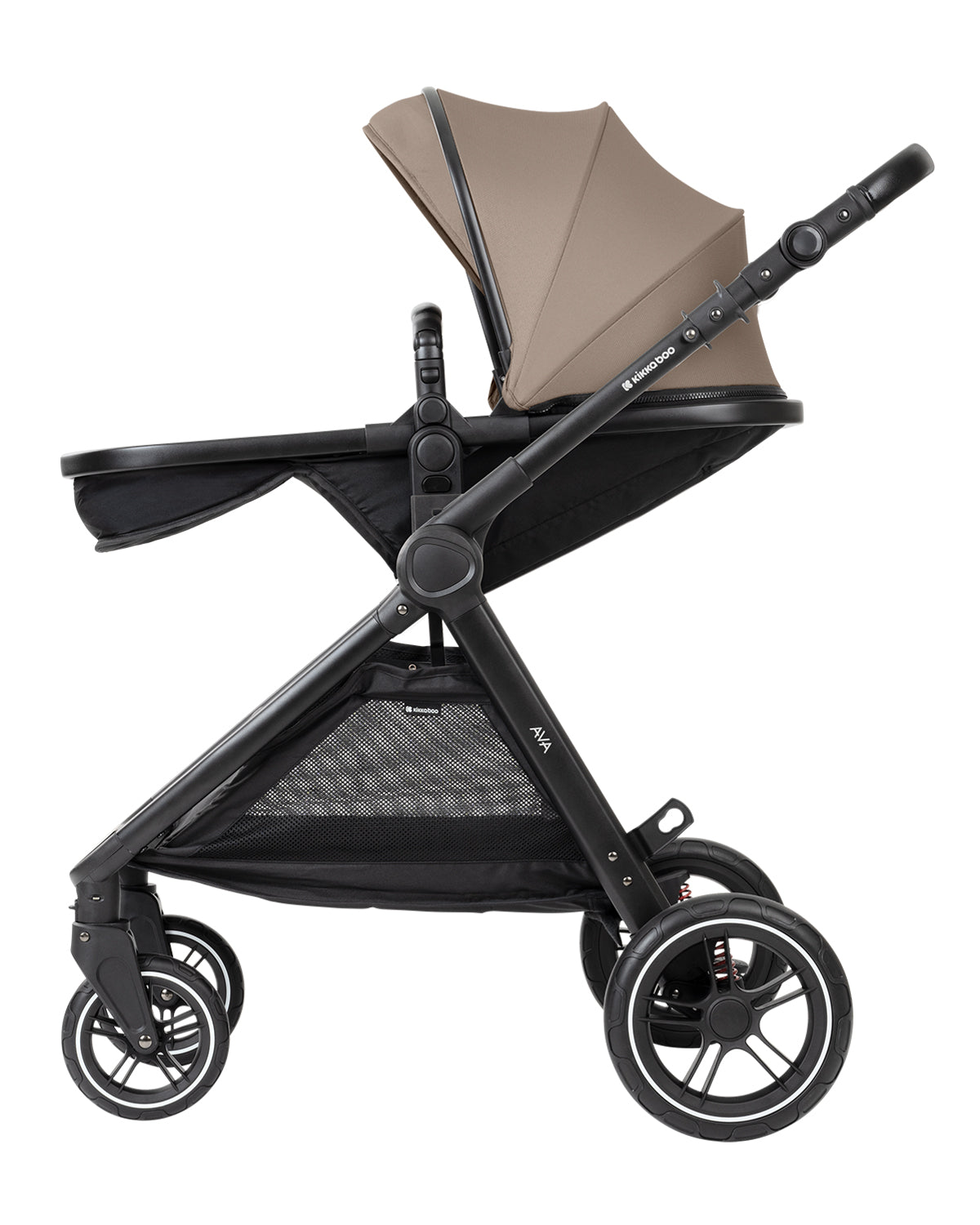Комбинирана количка 3в1 с кош за новородено Ava Beige - снимка 8
