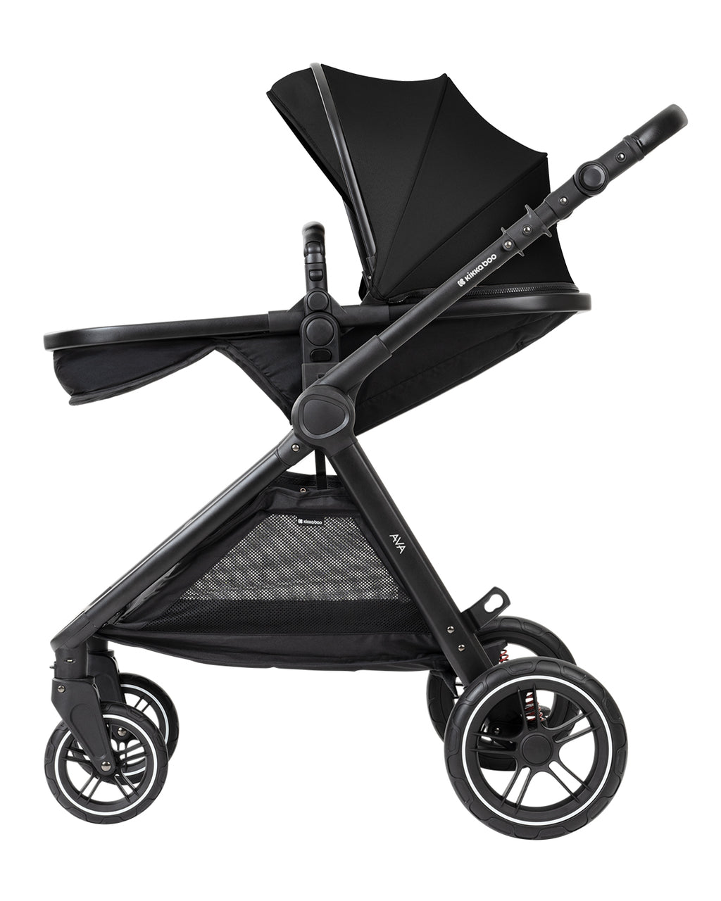 Комбинирана количка 3в1 с кош за новородено Ava Black - снимка 7