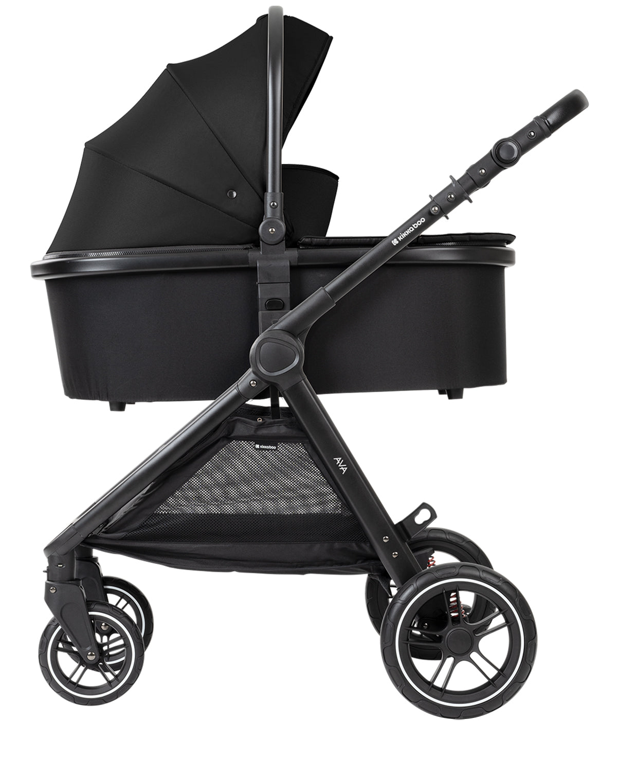 Комбинирана количка 3в1 с кош за новородено Ava Black - снимка 9