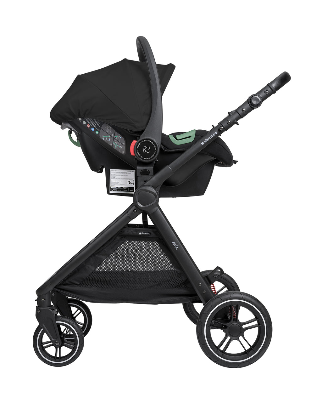 Комбинирана количка 3в1 с кош за новородено Ava Black - снимка 10