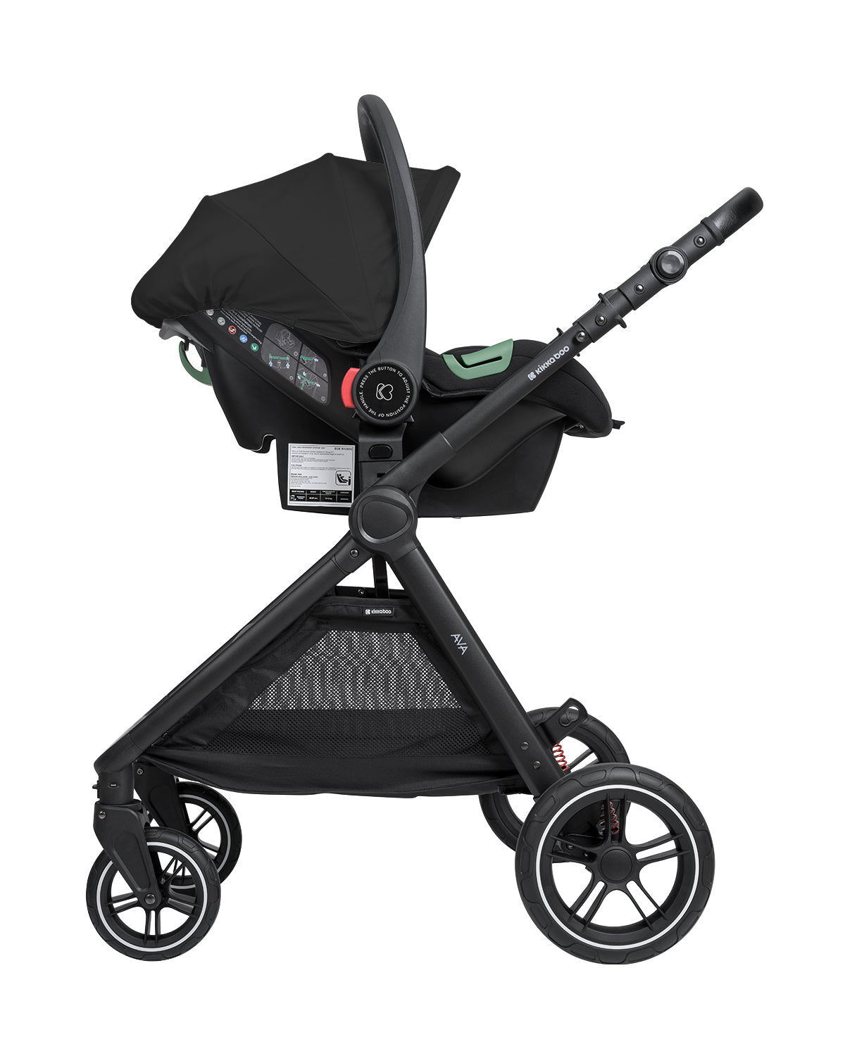 Комбинирана количка 3в1 с кош за новородено Ava Black - снимка 10