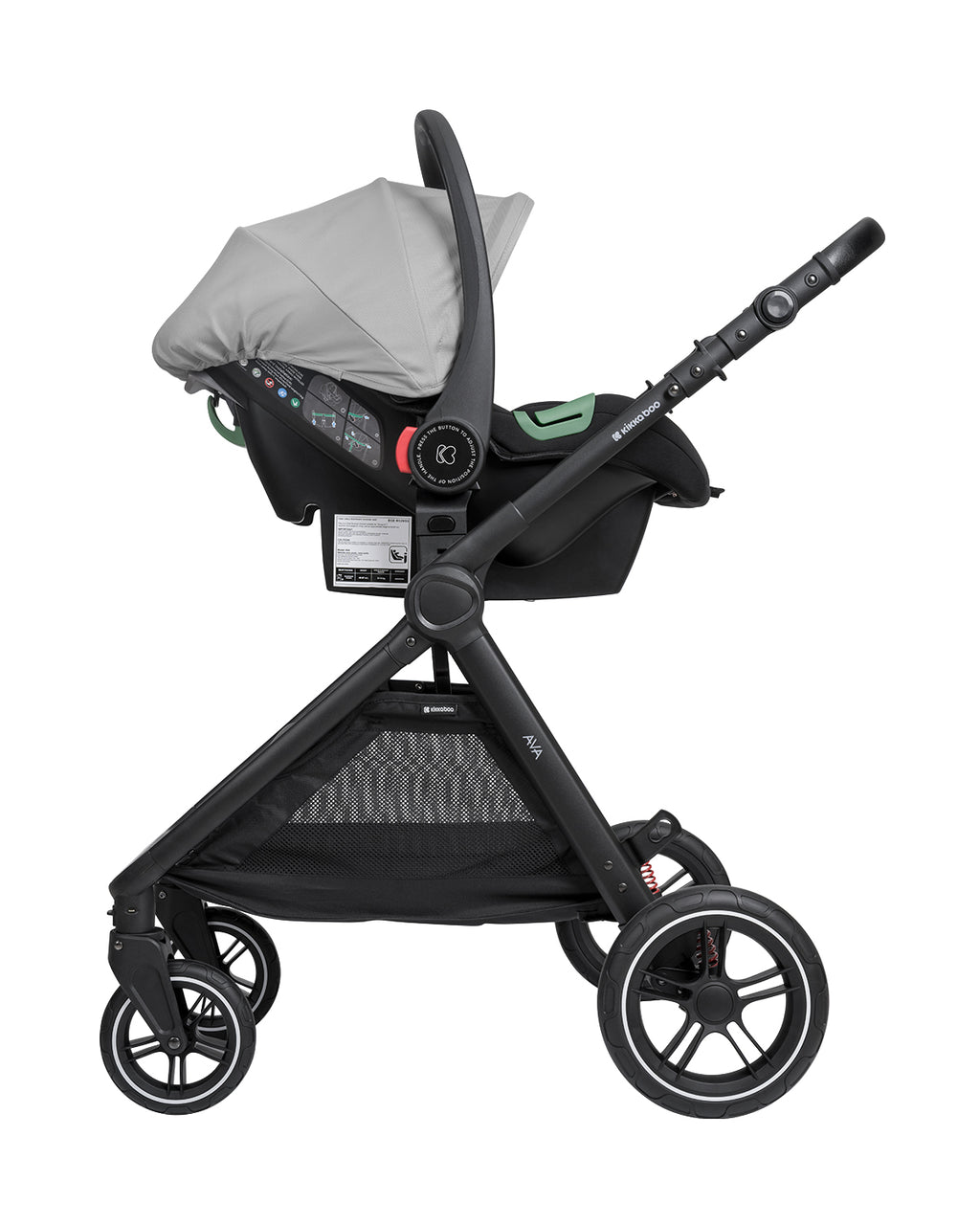 Комбинирана количка 3в1 с кош за новородено Ava Grey - снимка 10