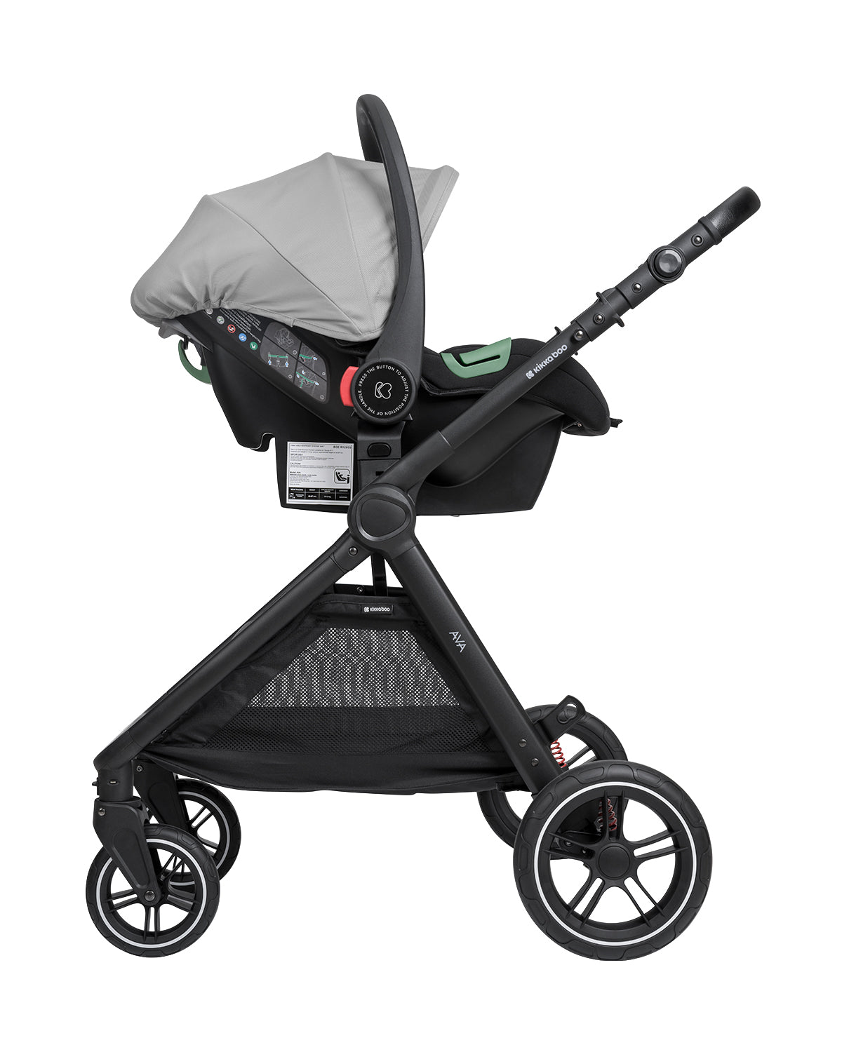 Комбинирана количка 3в1 с кош за новородено Ava Grey - снимка 10