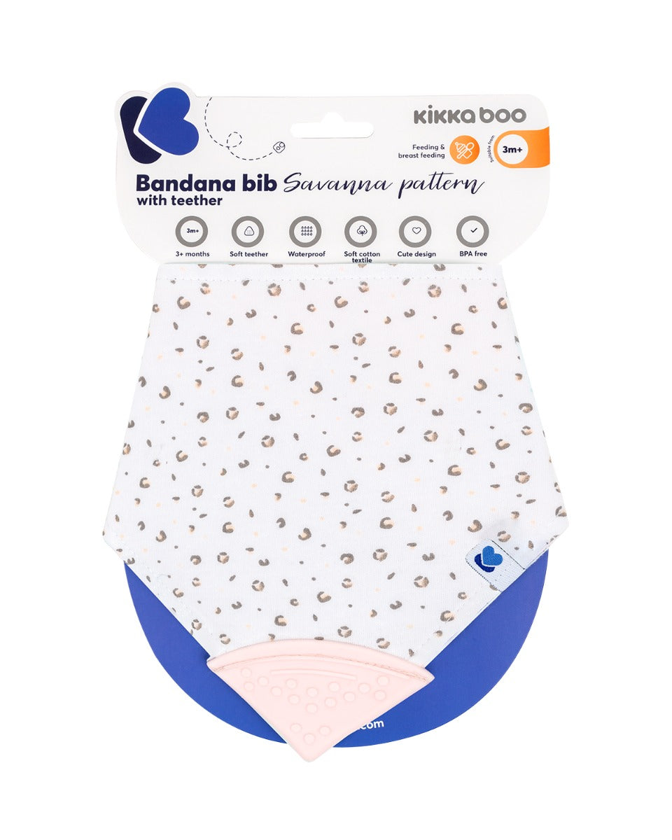 Лигавник-бандана с чесалка Savanna Pattern Pink - снимка 2
