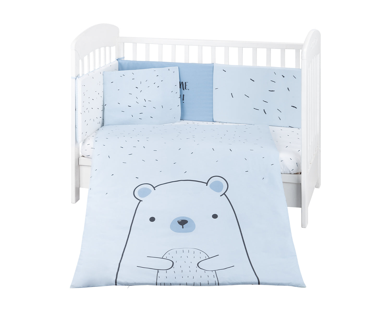 Бебешки спален комплект 6 части 60/120 Bear with me Blue | Kikkaboo