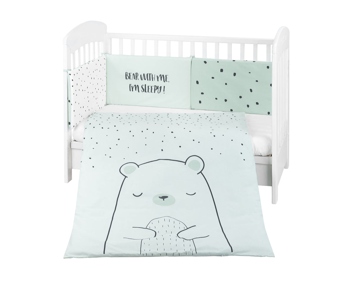 Бебешки спален комплект 2 части EU style 70/140 Bear with me Mint | Kikkaboo