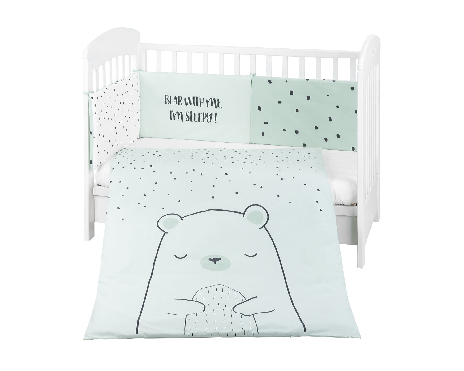 Бебешки спален комплект 2 части EU style 70/140 Bear with me Mint | Kikkaboo
