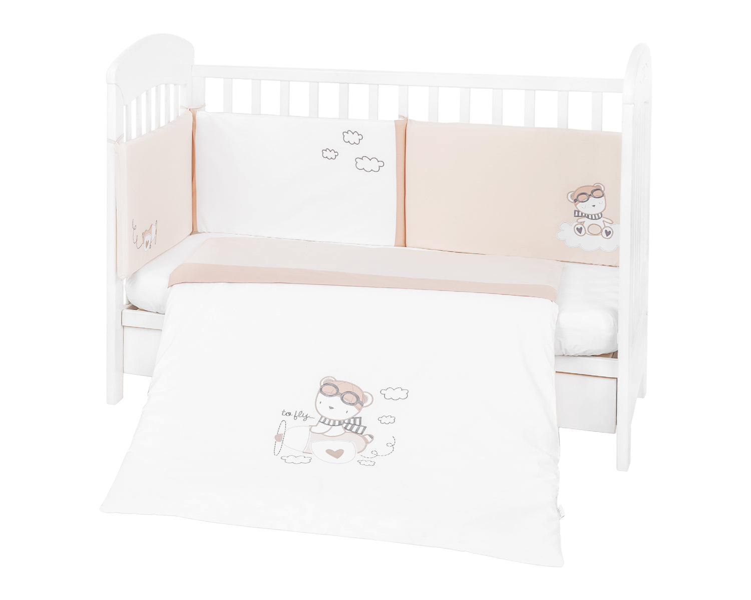 Бебешки спален комплект 2 части EU style 70/140 с бродерия Dreamy Flight | Kikkaboo
