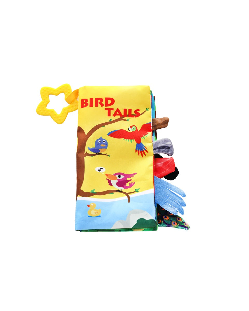 Образователна текстилна книжка с чесалка Bird tails | Kikkaboo