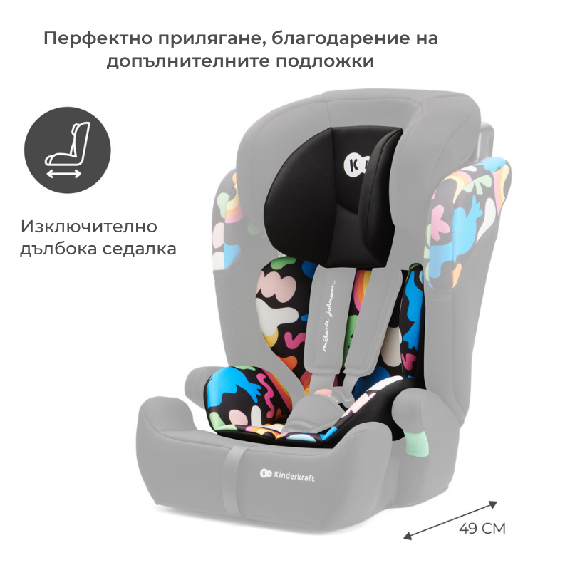 Kinderkraft столче за кола COMFORT UP i-Size HAPPY SHAPES - снимка 4
