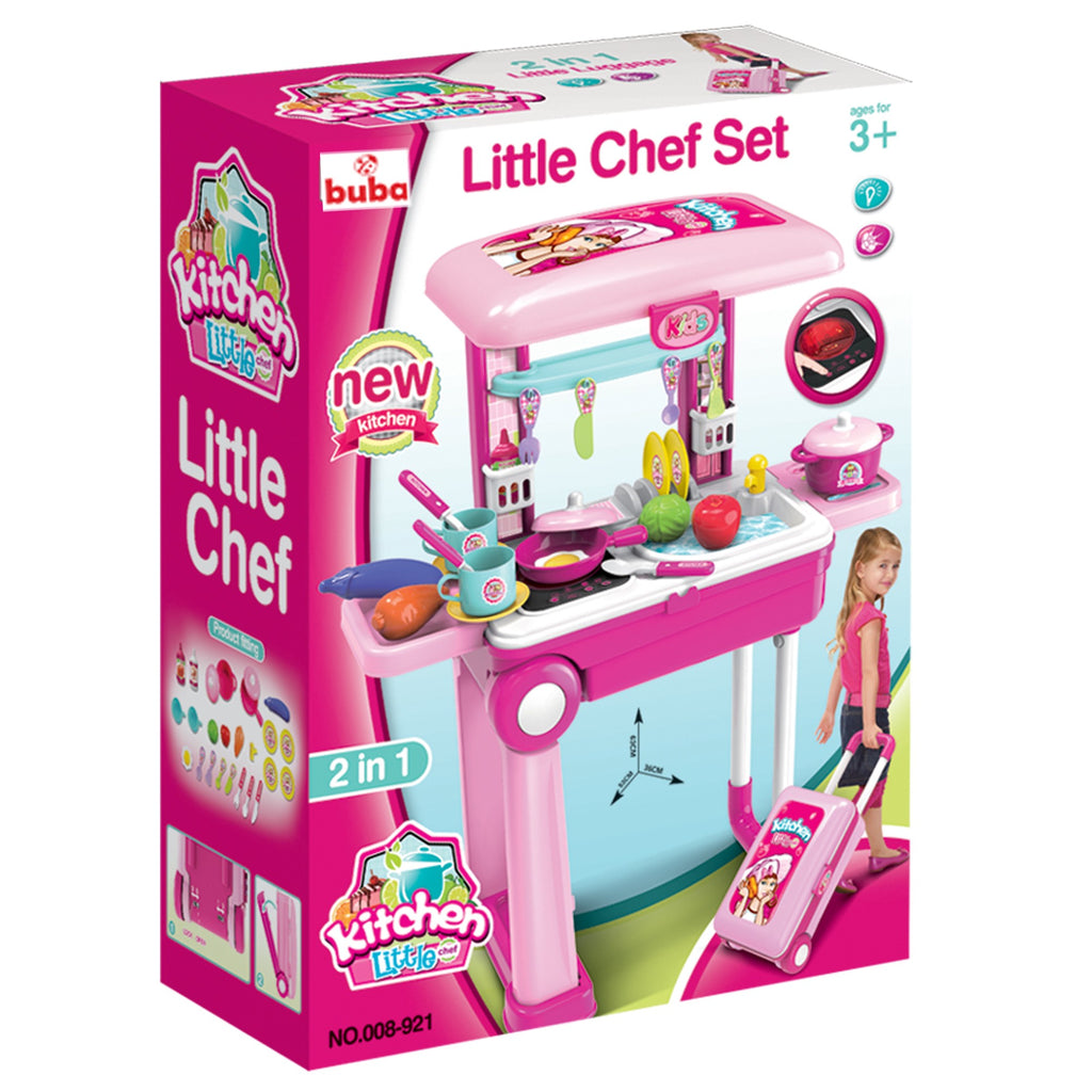 Детска кухня Buba Little Chef 008-921A, Куфар, Розова - снимка 2