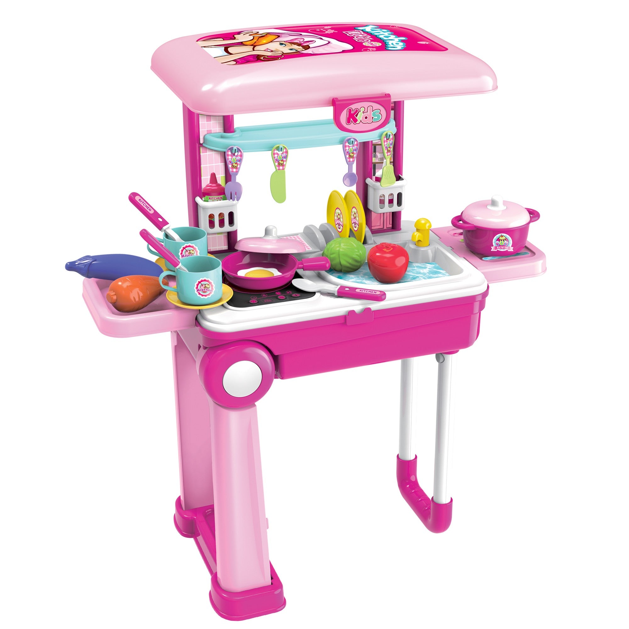 Детска кухня Buba Little Chef 008-921A, Куфар, Розова - снимка 4