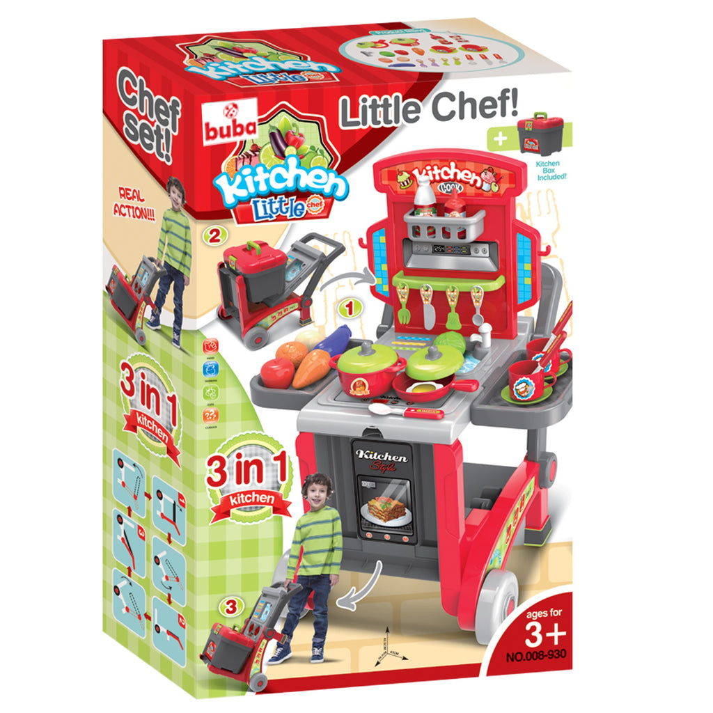 Детска кухня Buba Little Chef 008-930, Куфар, Червен - снимка 4