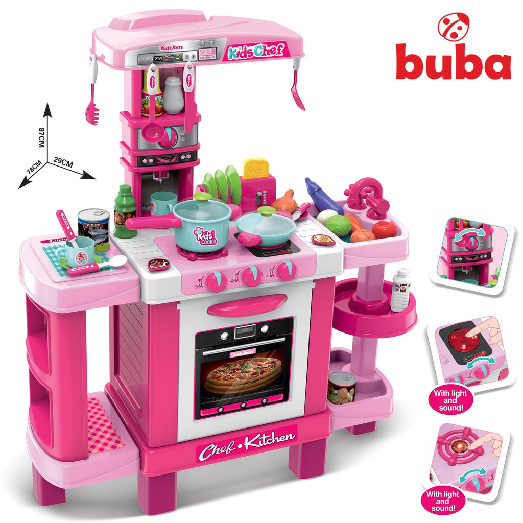 Детска кухня с реакция при докосване Buba 008-938, Розова - снимка 3