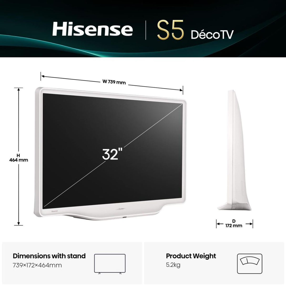 Hisense 32S5Q размери