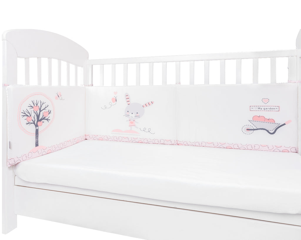 Обиколник с дунапрен Pink Bunny 210см | Kikkaboo