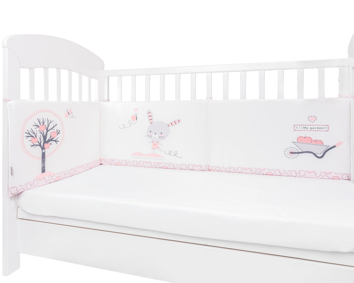 Обиколник с дунапрен Pink Bunny 180см