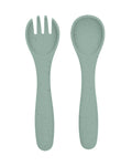 Сет вилица и лъжица Platinum Silicone Sage | Kikkaboo