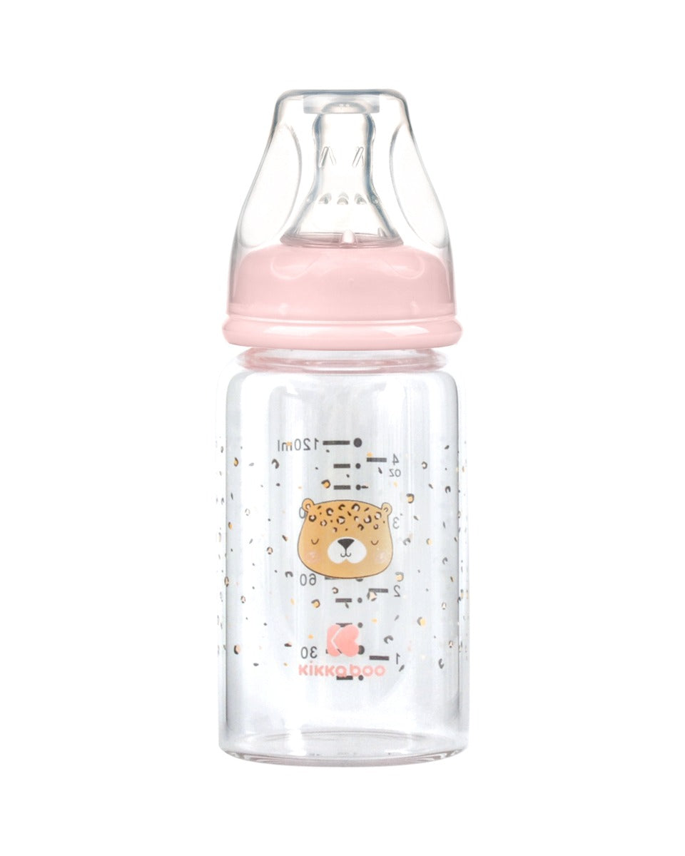 Шише стъклено 120мл Savanna Pink | Kikkaboo