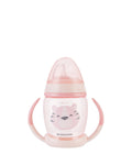 Чаша със силиконов накрайник 200мл Happy face Pink | Kikkaboo