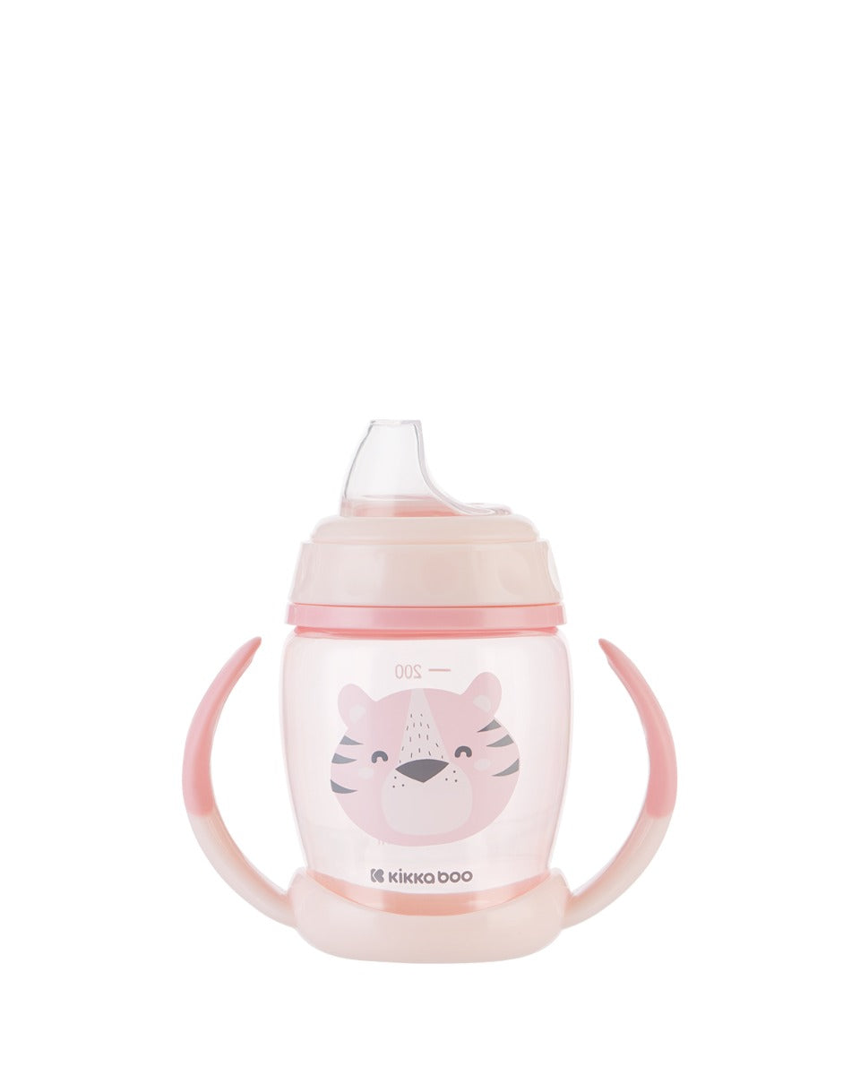 Чаша със силиконов накрайник 200мл Happy face Pink - снимка 2
