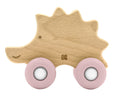 Играчка дървена с чесалка Hedgehog Pink
