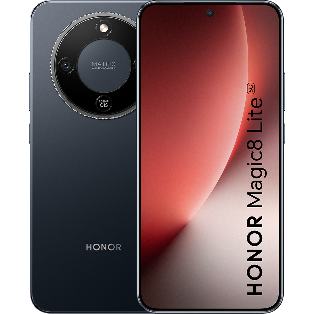 HONOR Magic8 Lite 5G 8GB 256GB Midnight Black – отпред и отзад