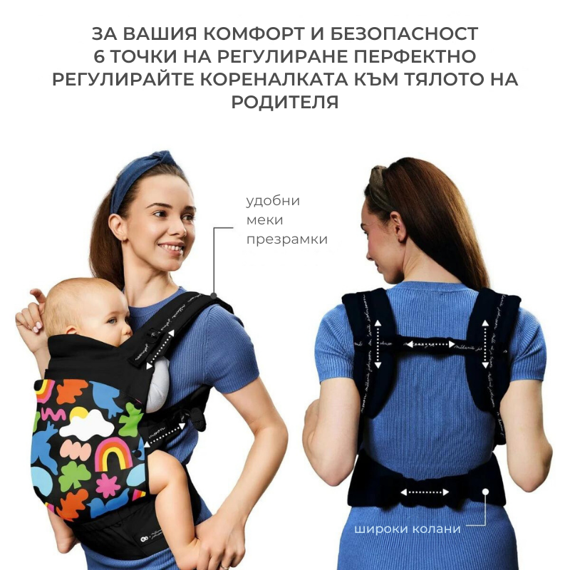 Kinderkraft HUGGY ергономична раница HAPPY SHAPES - снимка 8