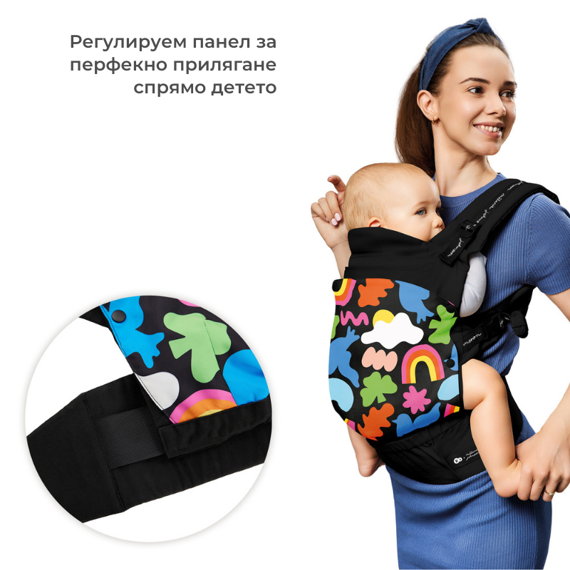 Kinderkraft HUGGY ергономична раница HAPPY SHAPES - снимка 5