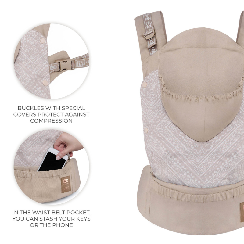 Kinderkraft HUGGY ергономична раница BIZUU dune whisper - снимка 5