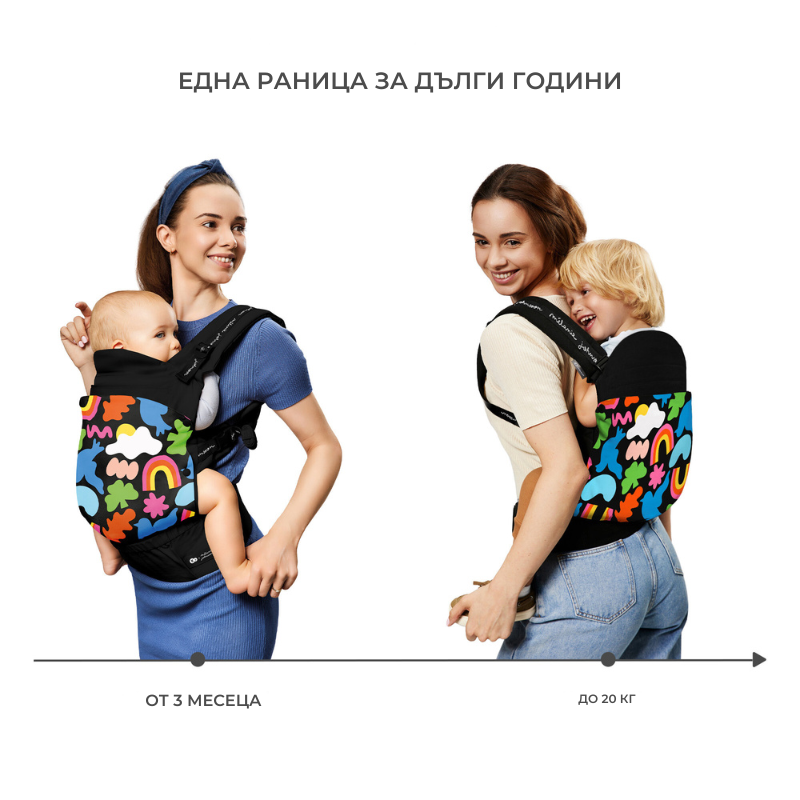Kinderkraft HUGGY ергономична раница HAPPY SHAPES - снимка 3
