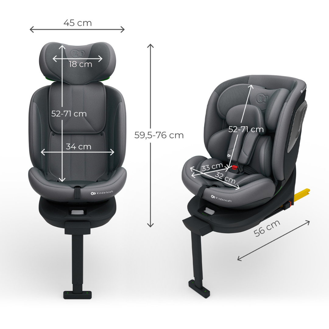 KinderKraft I-360 2 PLUS столче за кола СИВО - снимка 11