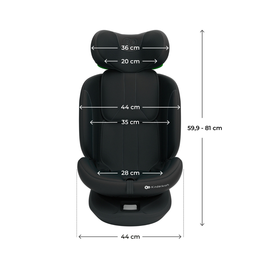 Kinderkraft I-Grow 2 PLUS столче за кола 40-150 cm BLACK - снимка 4