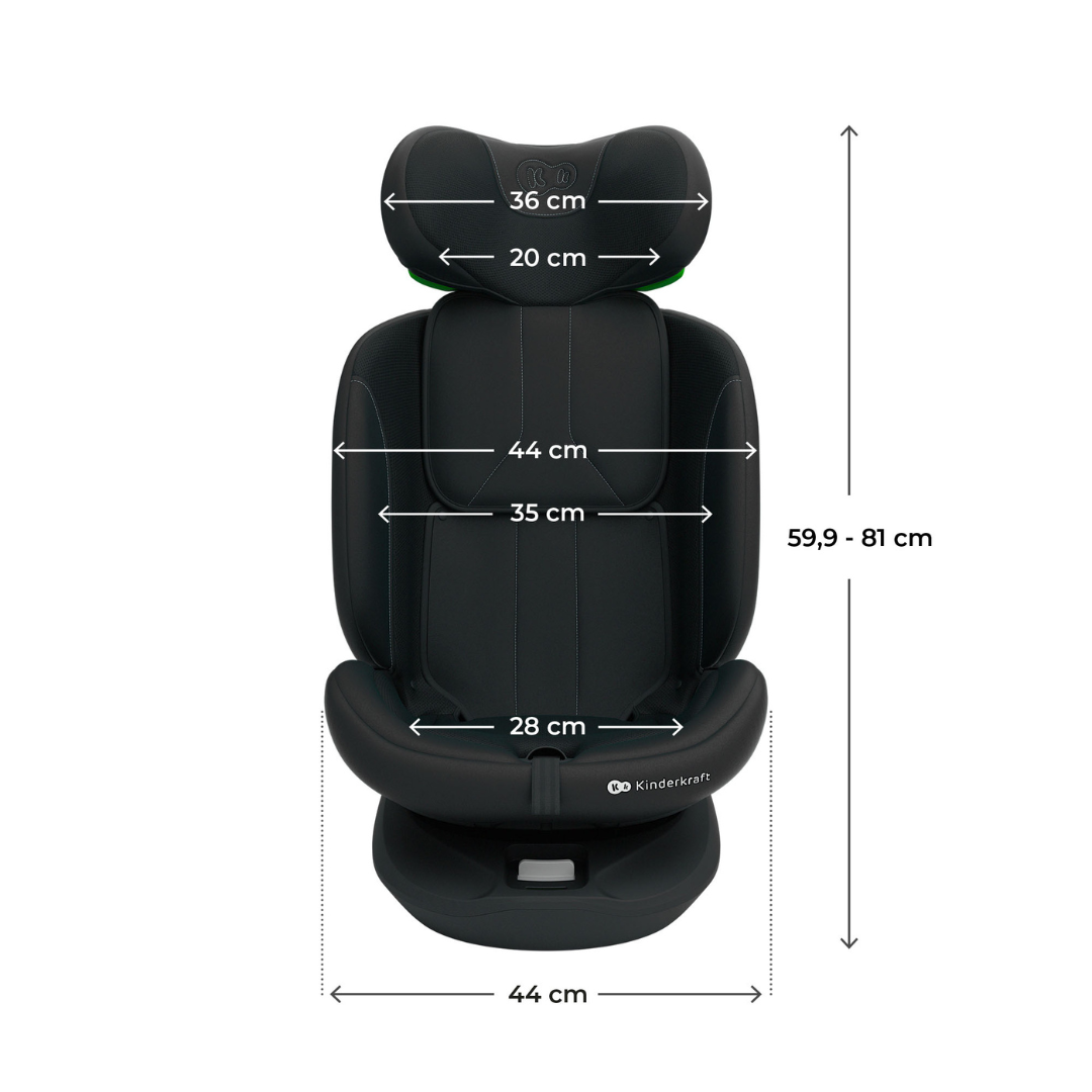 Kinderkraft I-Grow 2 PLUS столче за кола 40-150 cm BLACK - снимка 4