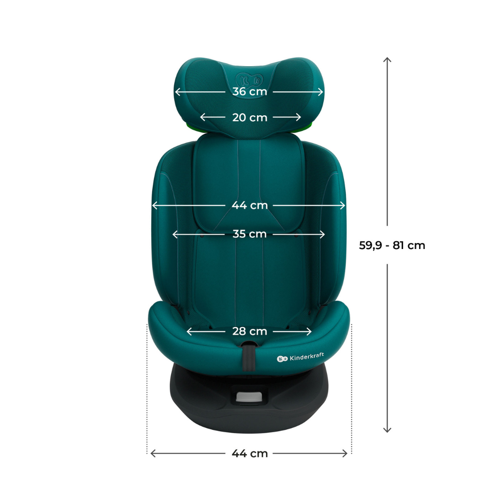 Kinderkraft I-Grow 2 PLUS столче за кола 40-150 cm GREEN - снимка 6