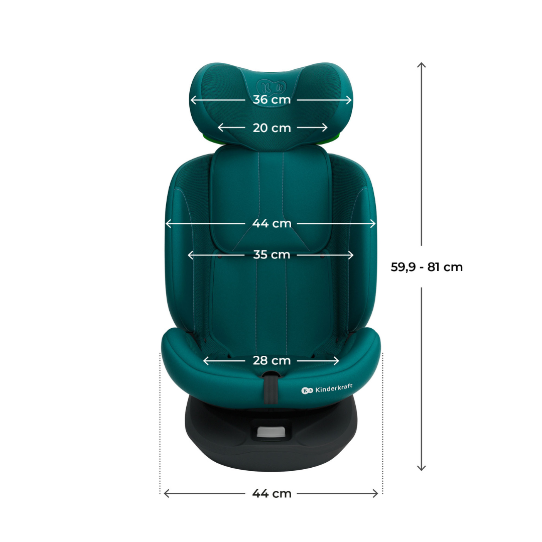 Kinderkraft I-Grow 2 PLUS столче за кола 40-150 cm GREEN - снимка 6